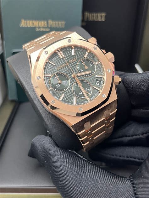 audemars piguet rose gold green dial|Audemars Piguet ladies rose gold.